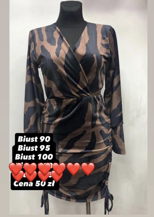 Sukienka welurowa nowa biust 95