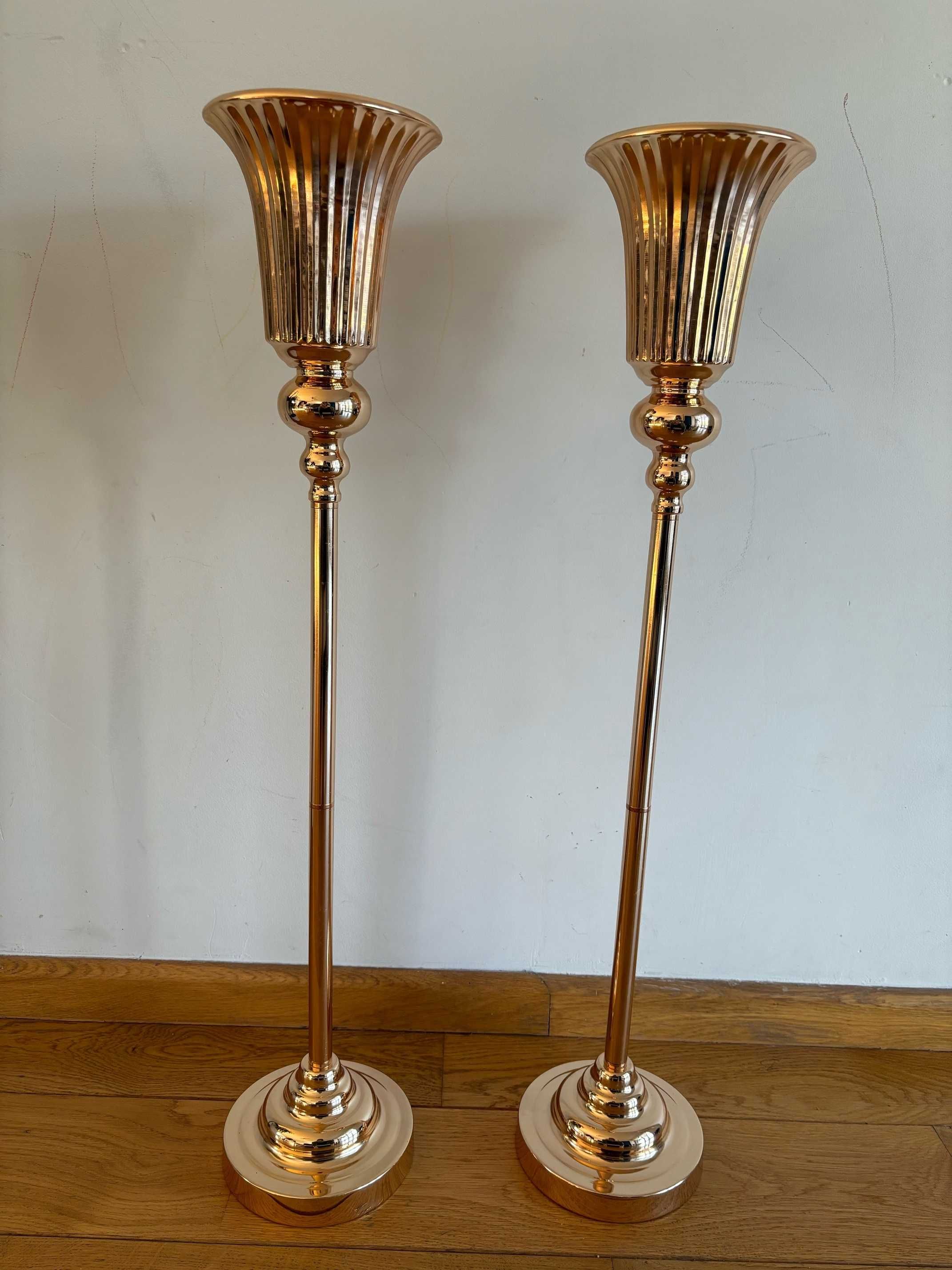 Metalowy wazon weselny 77cm wys 2 szt Złote lub Srebrne Nuptio