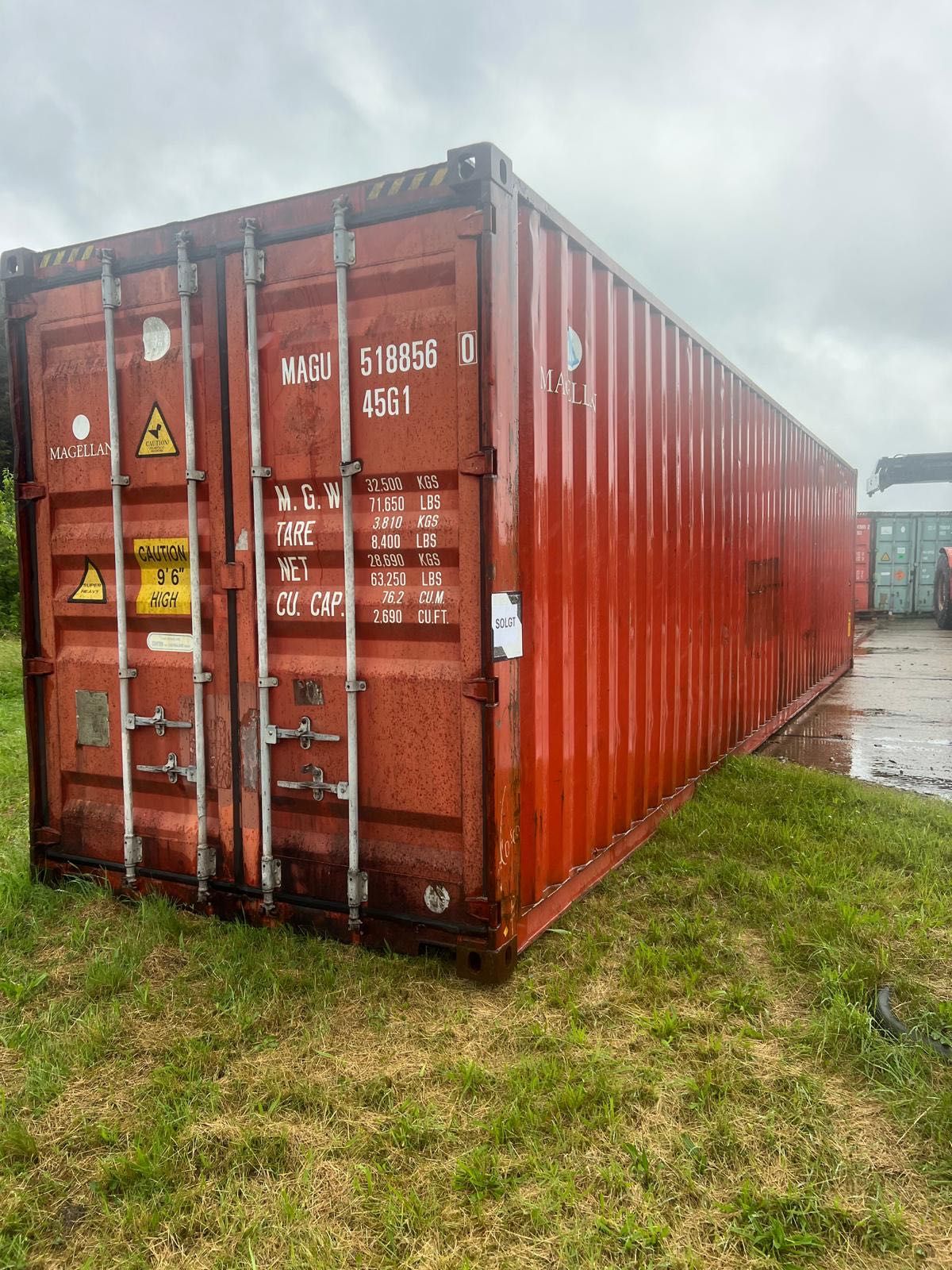 Kontener morski 40 Długi 12,5 m. Z Dostawą