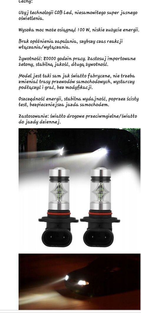 Led h10 zimny błękit