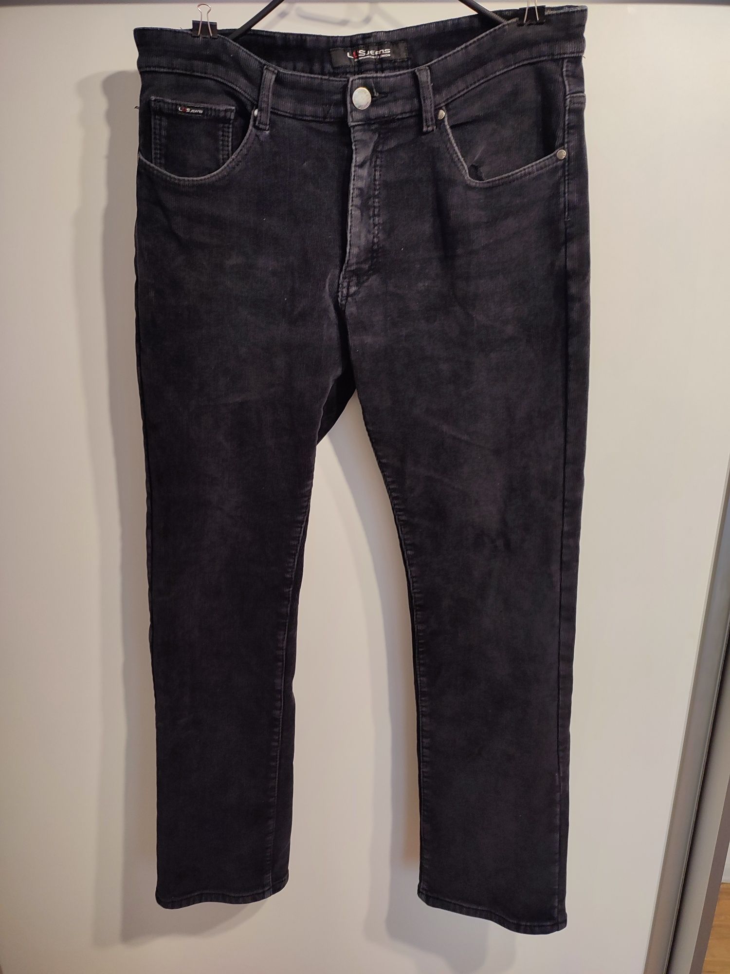 Sztruksy spodnie Lus Jeans czarne/sprane czarne 37