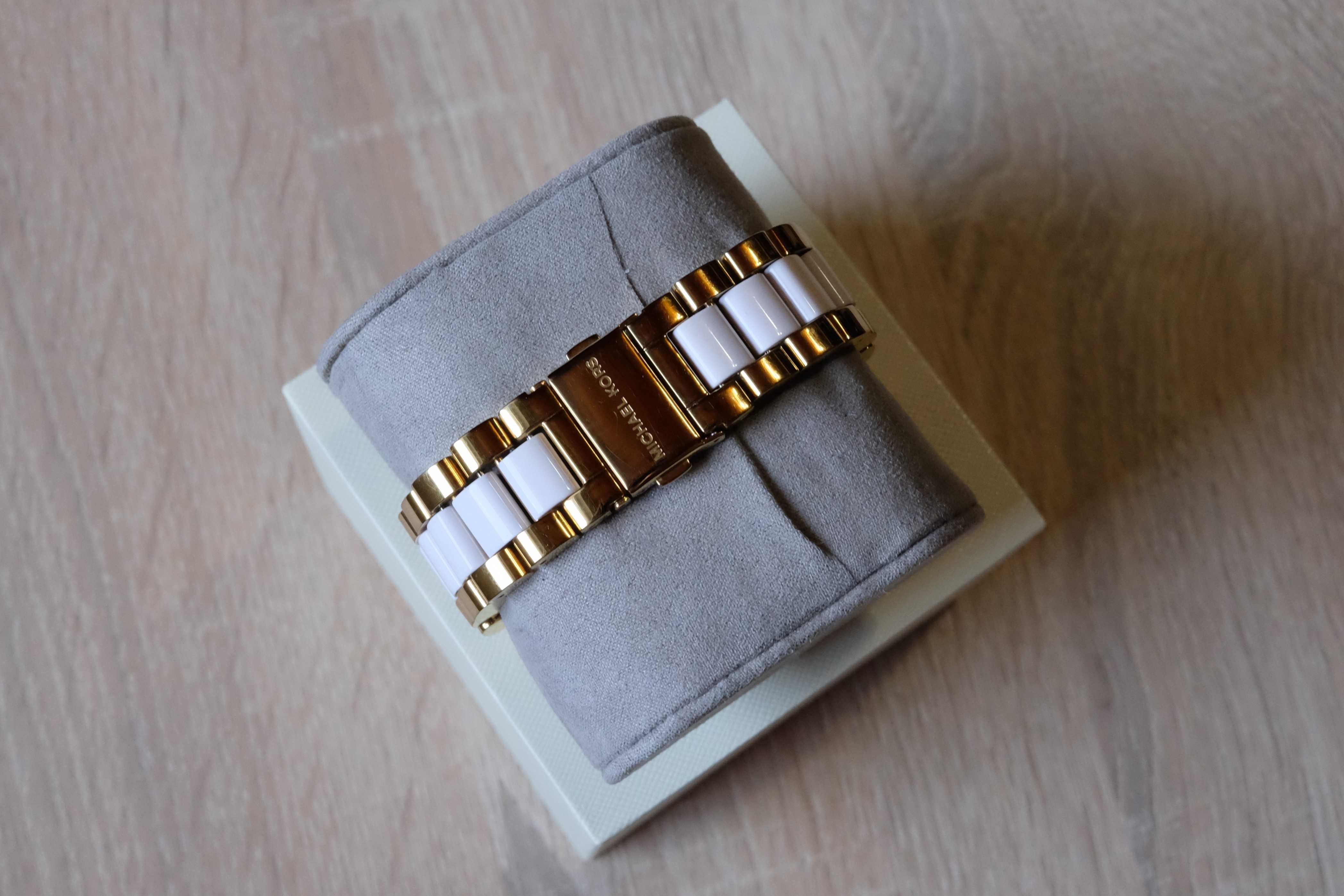 Zegarek damski Michael Kors MK5743 Bradshaw biało złoty stan bdb