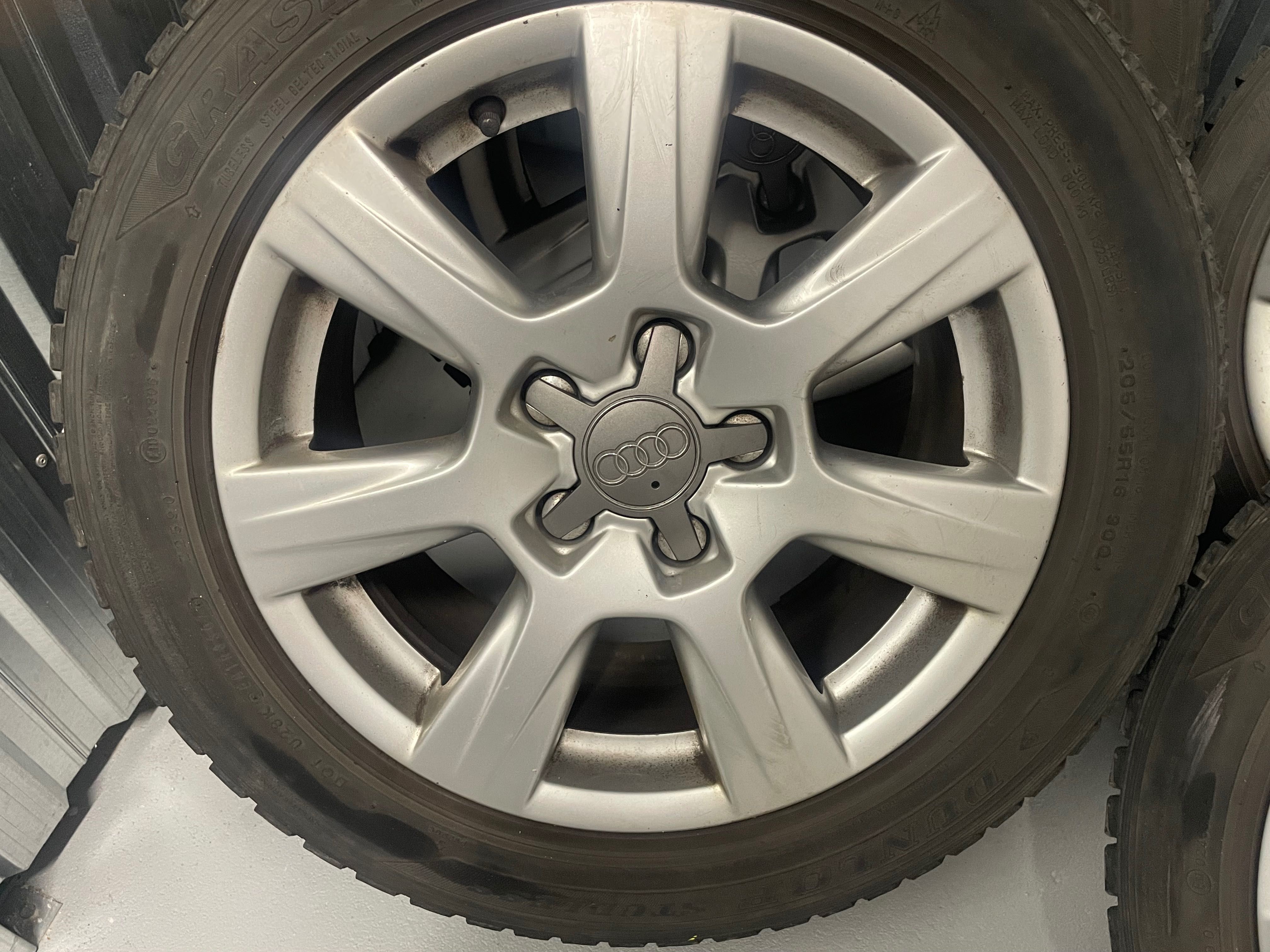Felgi oryginalne Audi a4b8 7.5J 16H2 ET45 + opony DUNLOP 205/55/16
