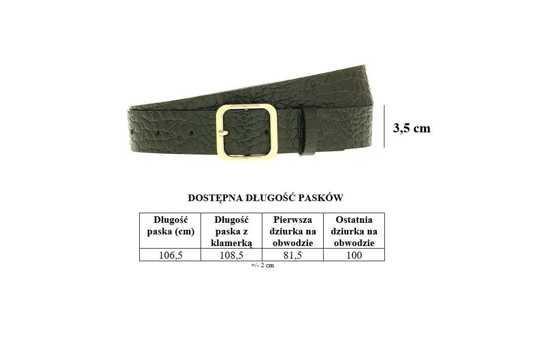 Szeroki skórzany pasek damski do spodni 3,5 cm pasek do sukienki