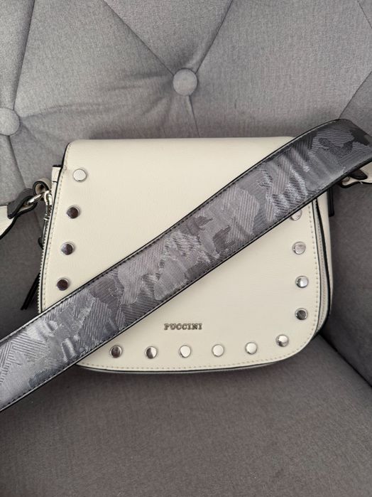 Torebka Puccini listonoszka ecru kremowa