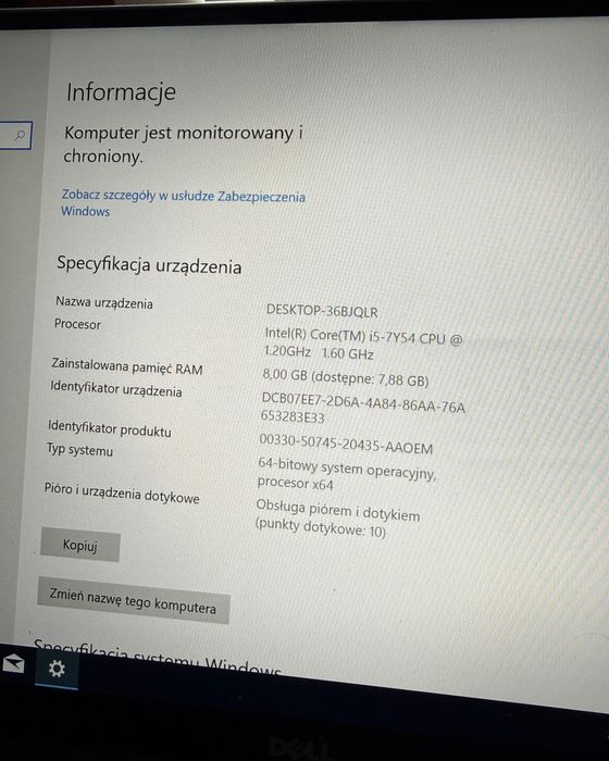 DELL XPS 13 / i5 / 8GB/ 256GB/ IPS 13.3" panel dotykowy