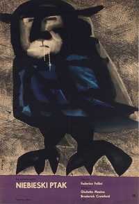 Pocztówka Jan Lenica Niebieski ptak Federico Fellini