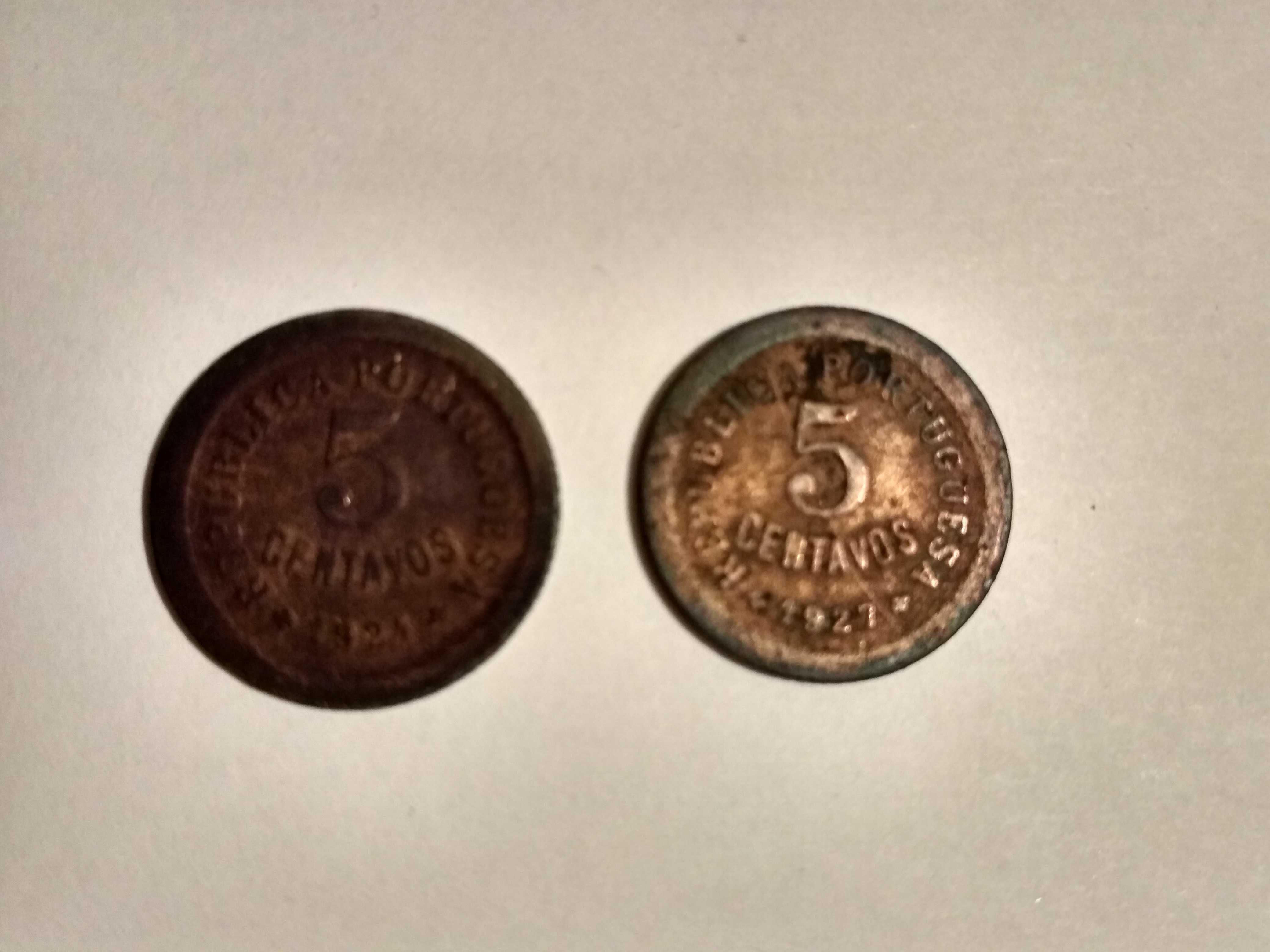 Moedas 5 Centavos 1920/1921/1924/1927