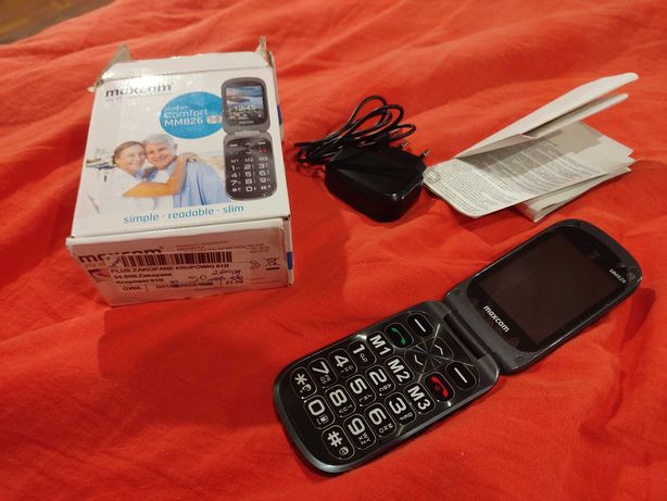 Telefon komórkowy dla seniora SOS MAXCOM MM826 składany jak NOWY