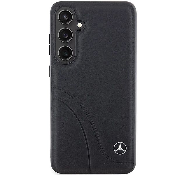 Etui Mercedes Leather Curved Stitches na Samsung Galaxy S24+ - czarne