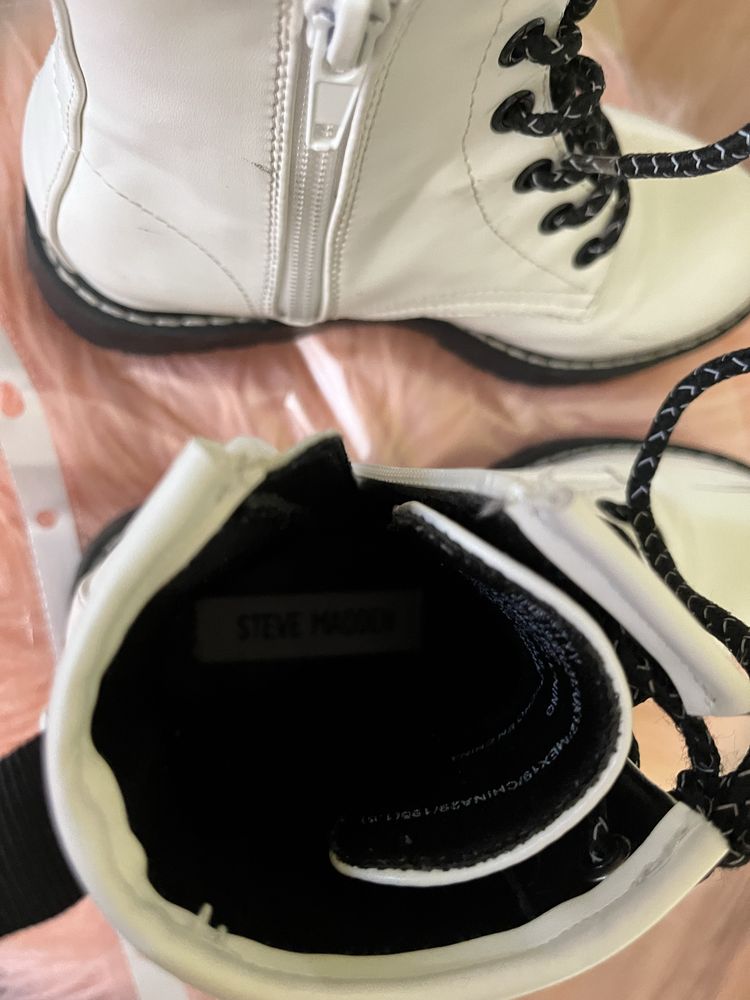 Jesienne kozaki 31 białe Steve Madden