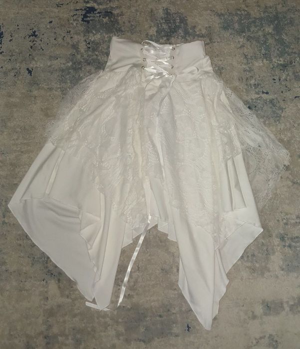 Довга біла готична спідниця | розмір S