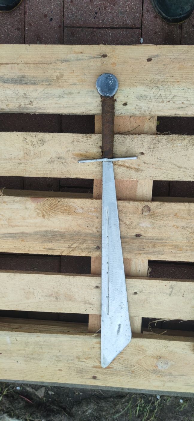 Tasak messer do walki XIV-XV wiek mieczy rycerz bohurt polerowany