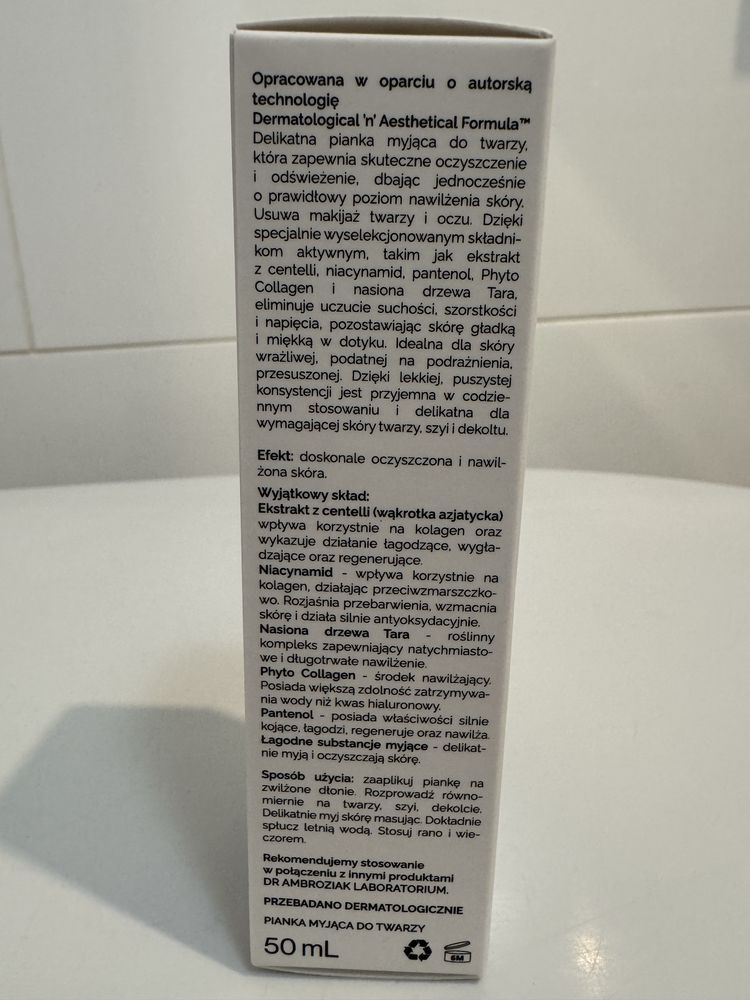 Dr Ambroziak Laboratorium Moisturising Foam Cleanser pojemność 50ml.