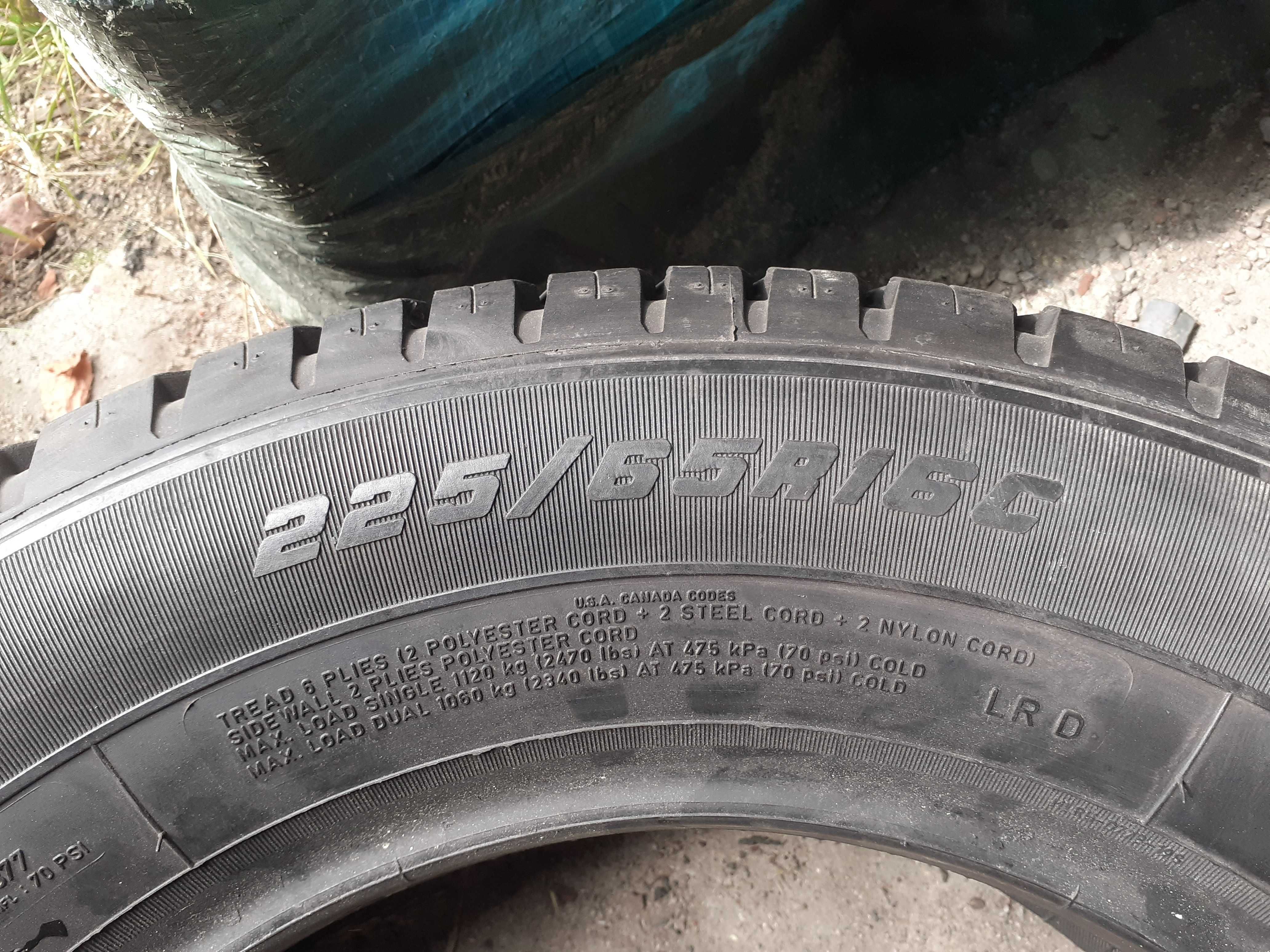 2x używane opony letnie 225/65 R16C Goodyear z GWARANCJĄ + montaż