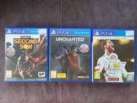 Zestaw gier- PS4 Uncharted, Infamous, Fifa18