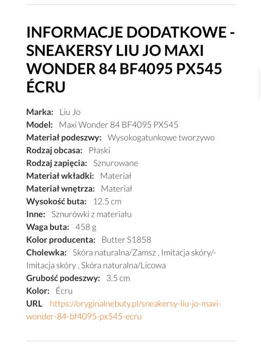 Buty sneakersy LIU JO maxi wonder 84 rozm 39 nowe
