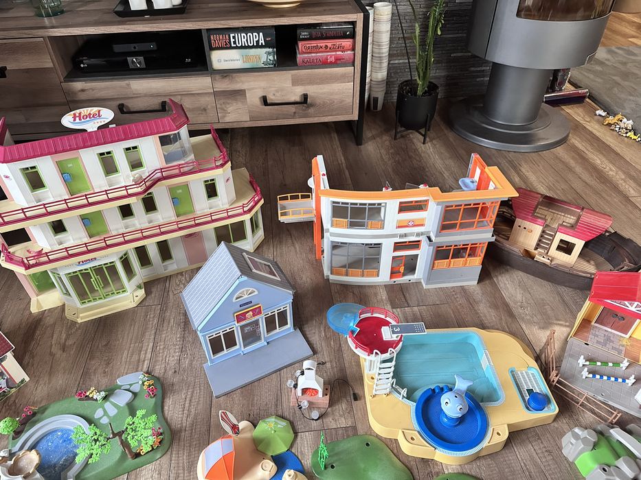 Playmobil 15 zestawów duzych,Hotel, stajnia unikat 100 ludzikow