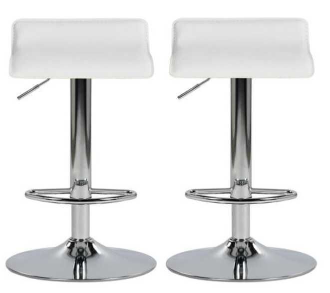 Conjunto de 2 bancos/banquetas ajustáveis KENY brancos