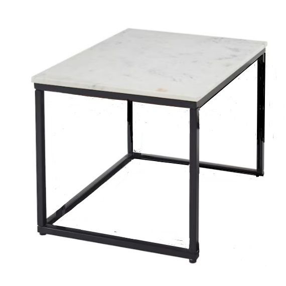 Stolik kawowy - marmur naturalny biały z czarnymi żyłkami.