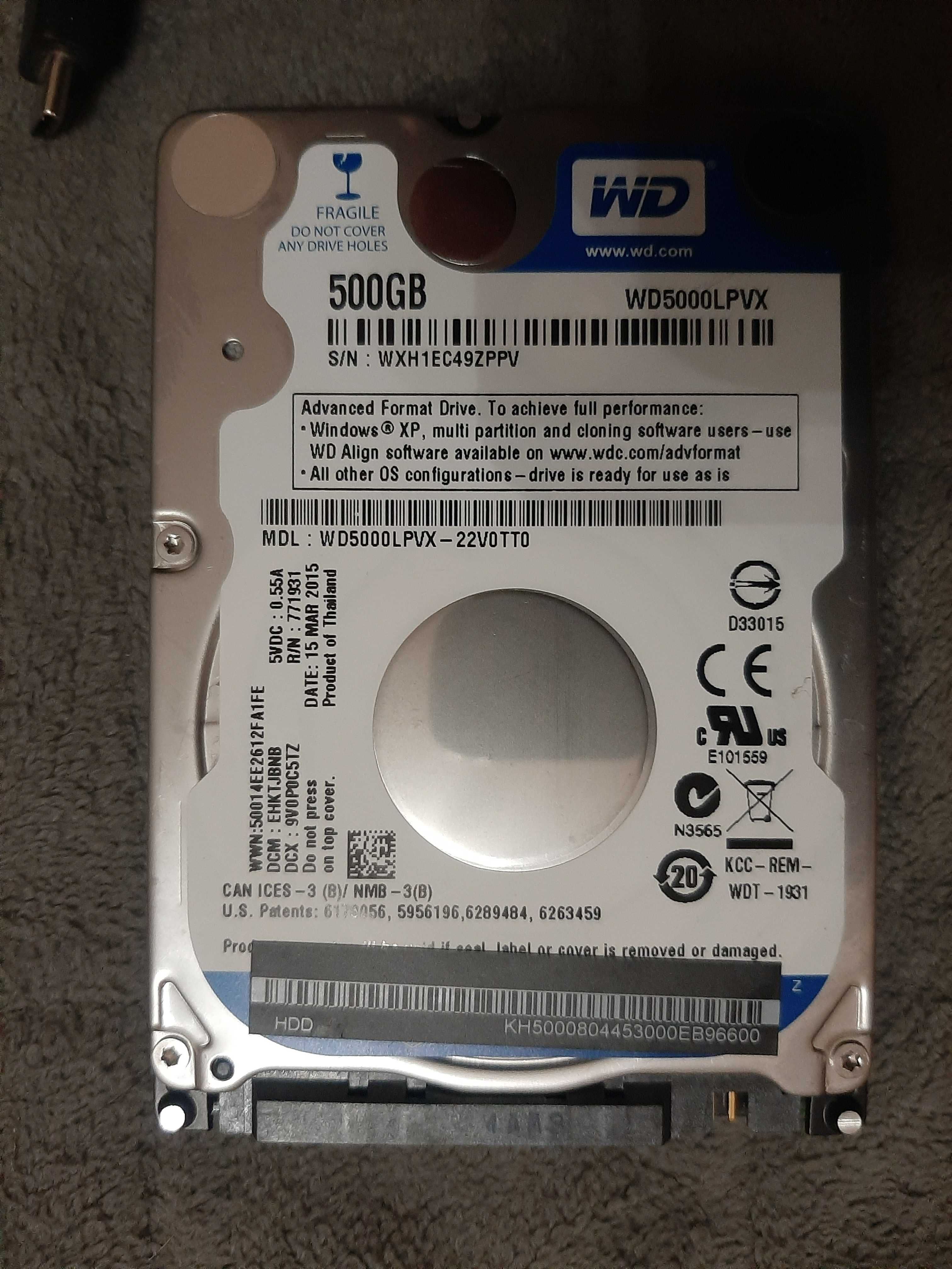 Жесткий диск WD 500GB для ноутбука 2.5