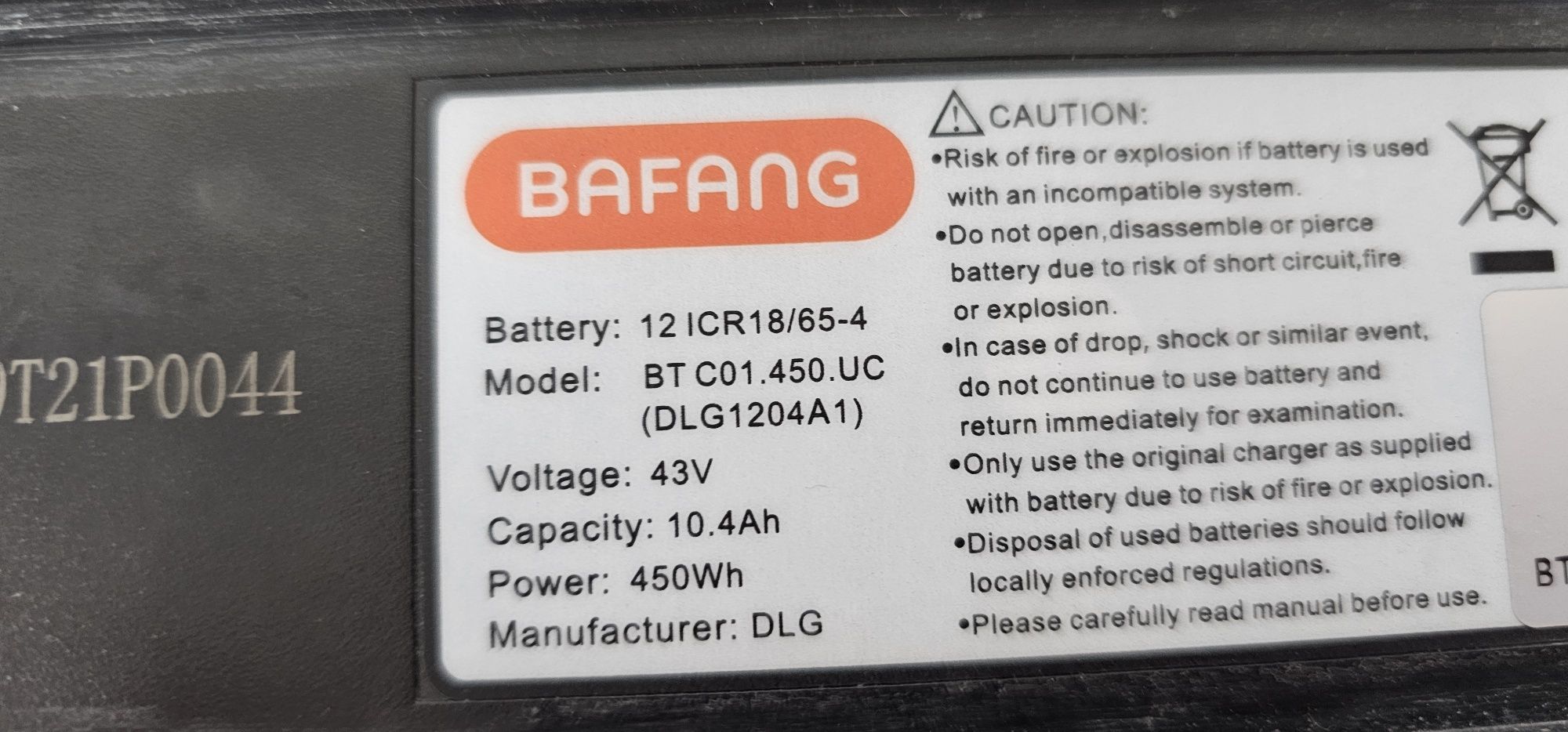 2. Bateria Bafang w bagażnik.