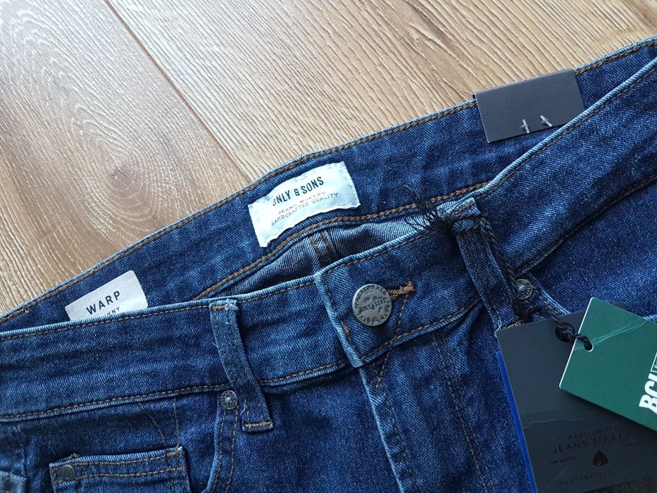 W28 L32 XS Only & Sons Warp skinny spodnie męskie dżinsy jeansy onswar