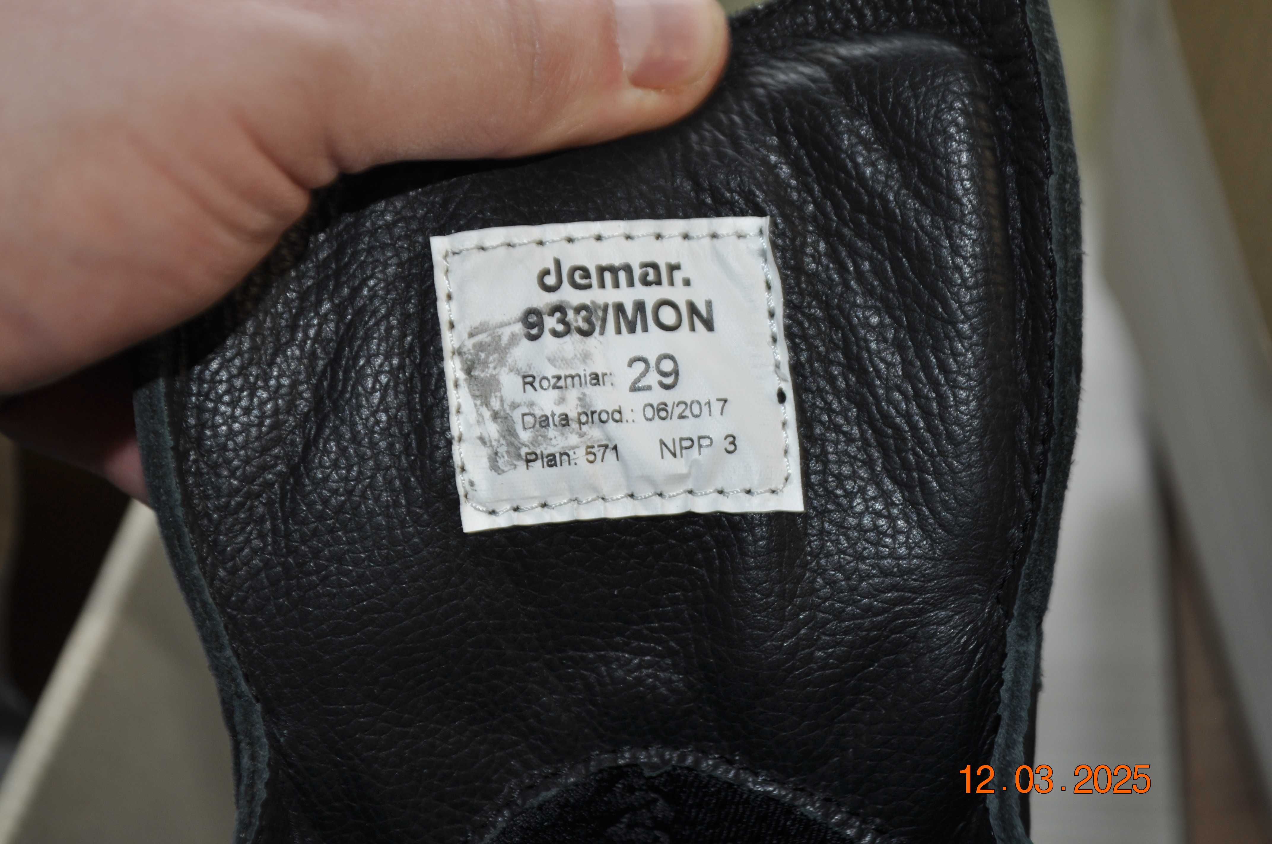 Trzewik Buty wojskowe wz. 933 r. 29 NOWE DEMAR ZIMOWE