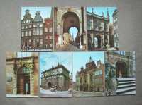 Gdańsk pocztówka stara bez obiegu, zestaw 7 sztuk.