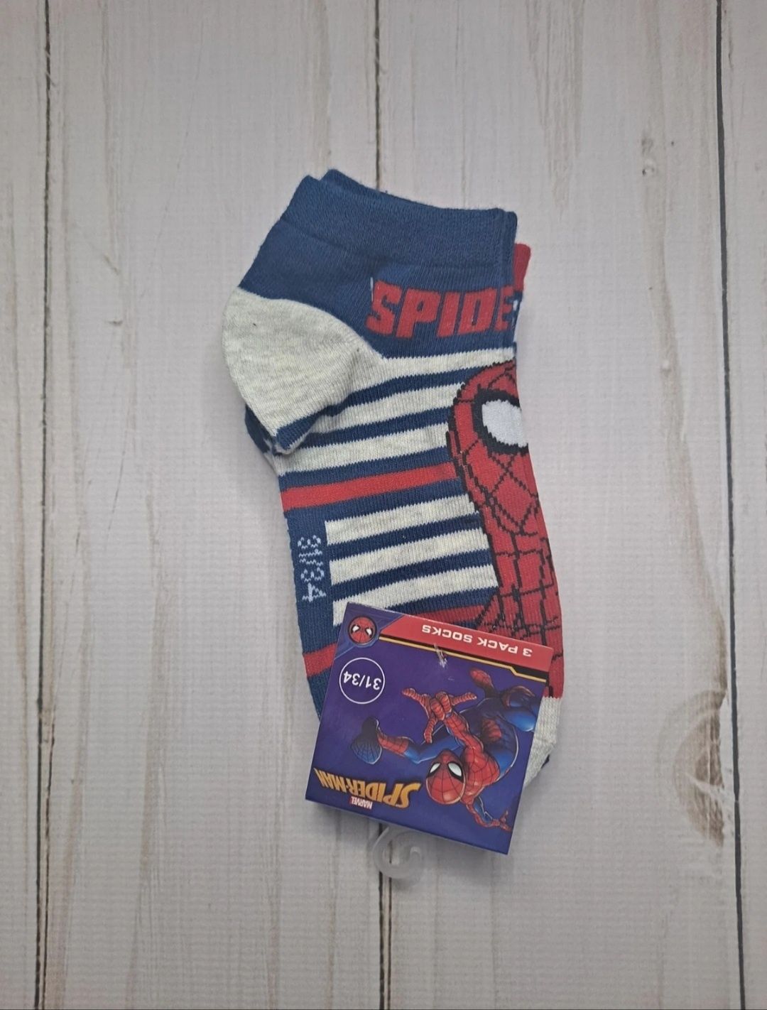 Marvel Spider-Man skarpetki stopki r.31-34 3pak