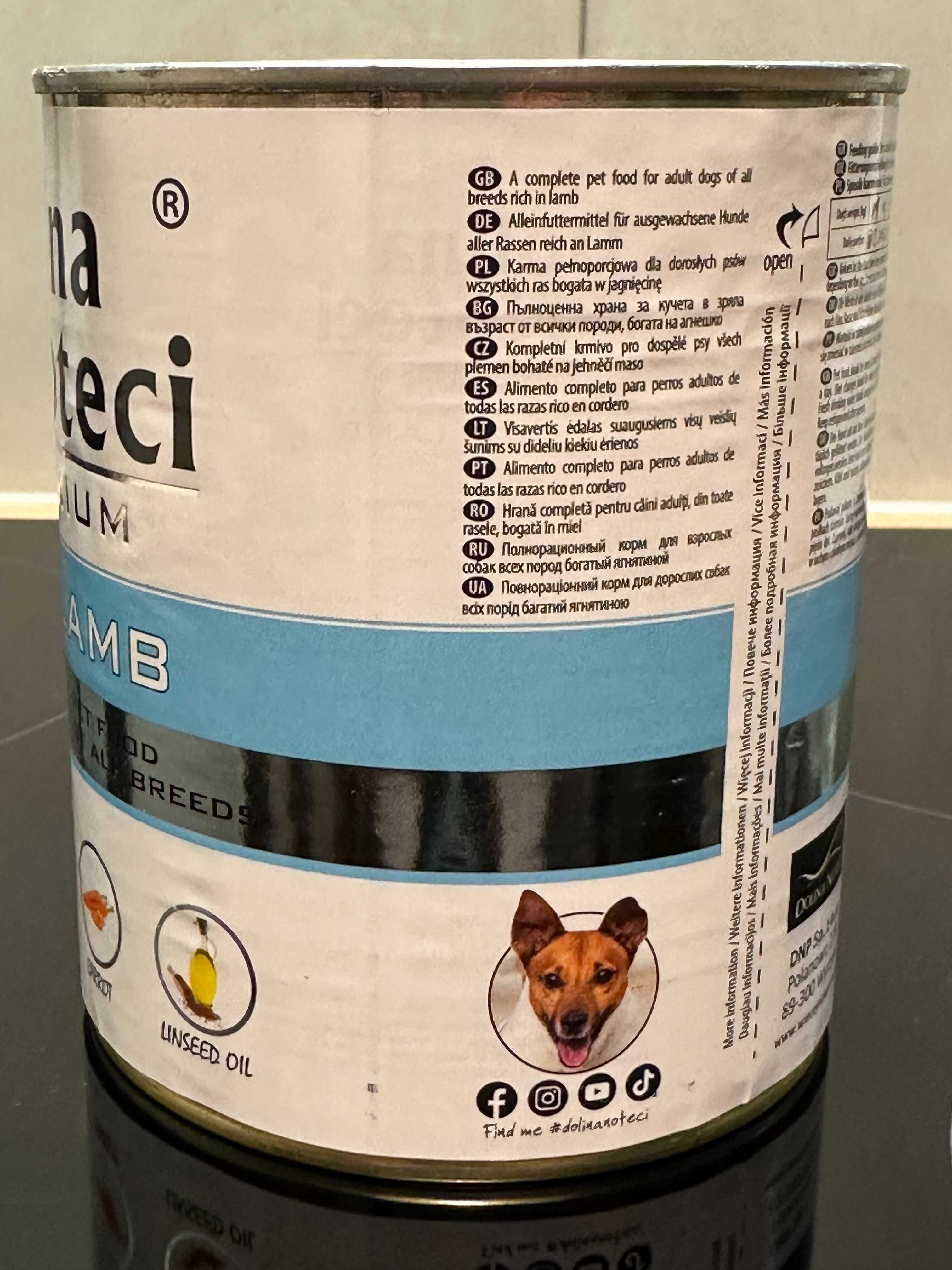 Dolina Noteci Premium karma dla psa bogata w jagnięcinę 12x 800g
