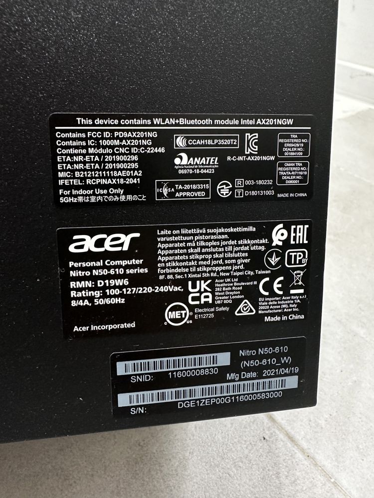 Komputer Acer geoforce 3060ti