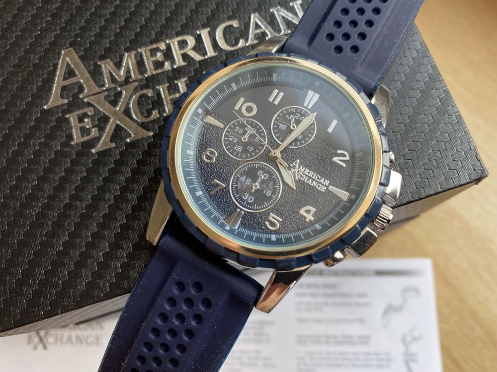 Мужские часы American Exchange, 45мм, кварцевые, с браслетами!
