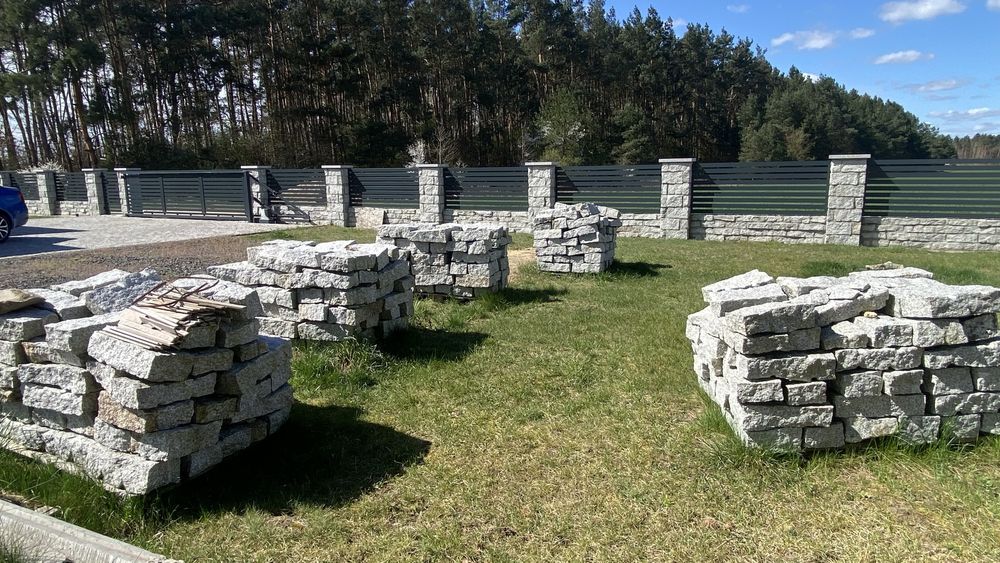 Kamień Murowy Szary Granit Łupany Opornik Obrzeże 10x20x40 OPOLSKIE