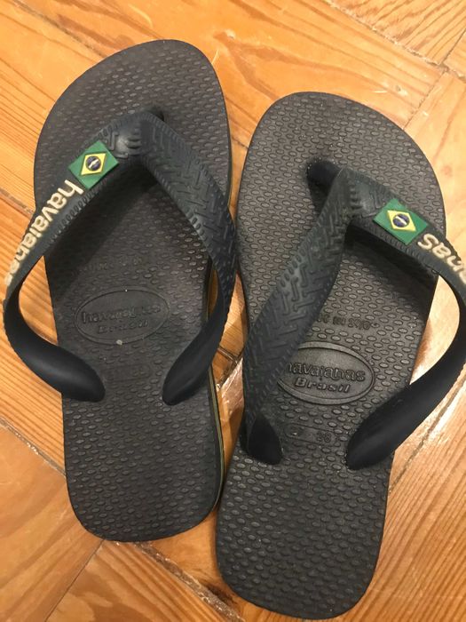 Chinelos de praia Havaianas lisas pretas Brasil  27/28