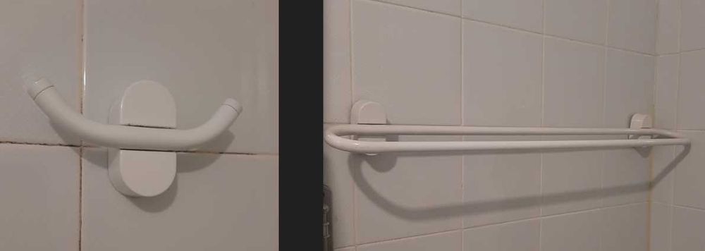 Louça de casa de banho e espelhos usados