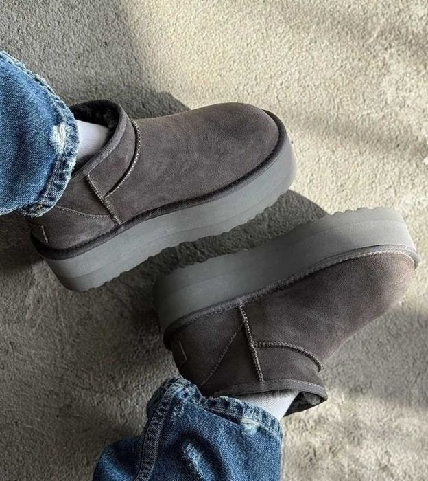 Угги/Угг/Уггі/Уги/Угі/UGG Australia Ultra Mini Platform Grey/Овчина