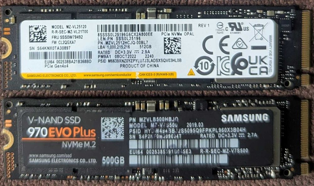 SSD M2 NVME PciE3.0/4.0 (256-512-1TB)