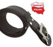 Brązowy Pas Oficerski Wojskowy Szyty Klamra Podwójna + Bolec 135cm dł.