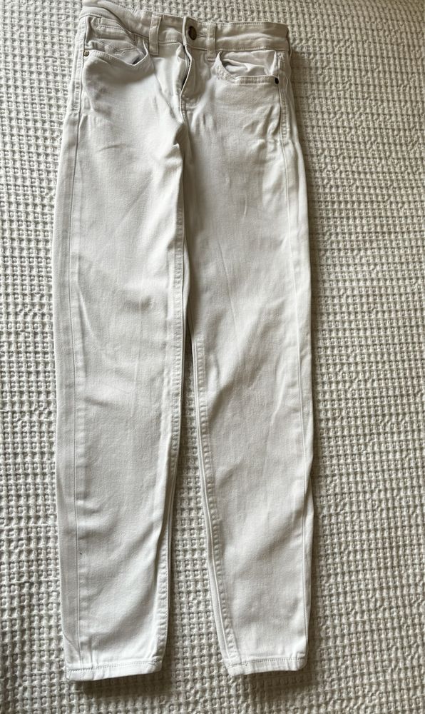 Zara spodnie rurki białe xs 34 wiosna modne
