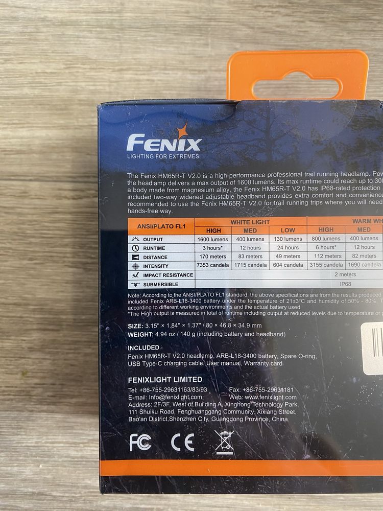 Ліхтар налобний Fenix HM65R-T V2.0 з акумулятором