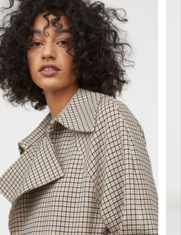 Trencz , płaszcz H&M w kratkę rozm. XS
