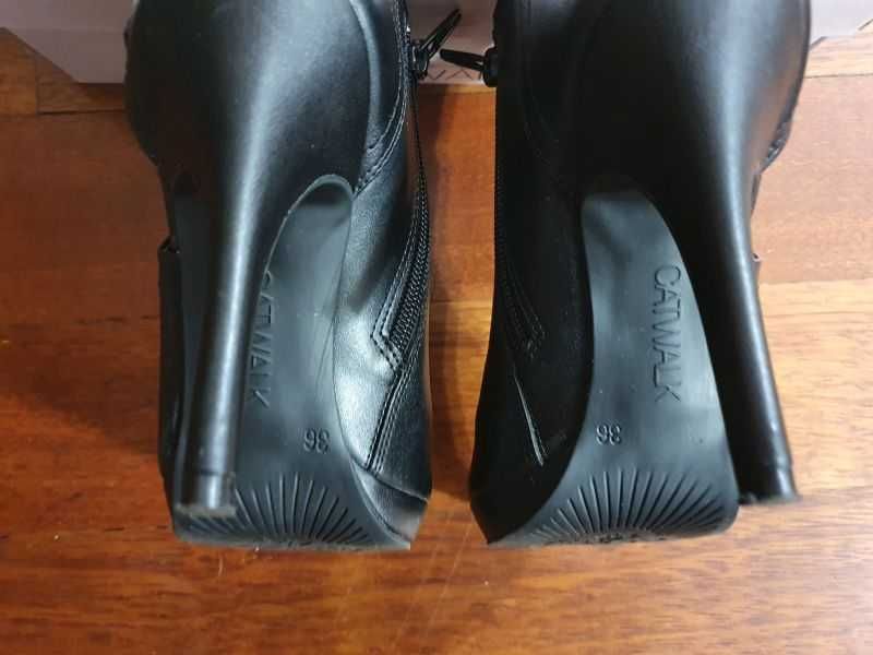 Eleganckie botki Catwalk na wysokim obcasie rozm. 36