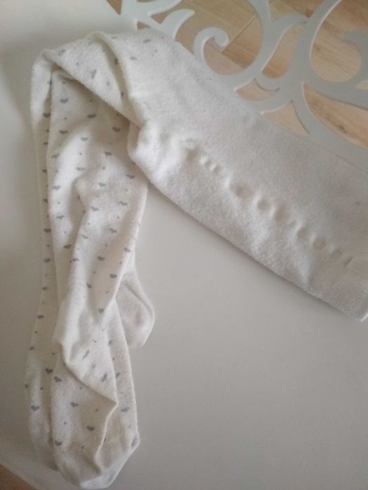 Rajtuzy białe grube dziewczęce dziewczynka r. 98-104 zima wiosna