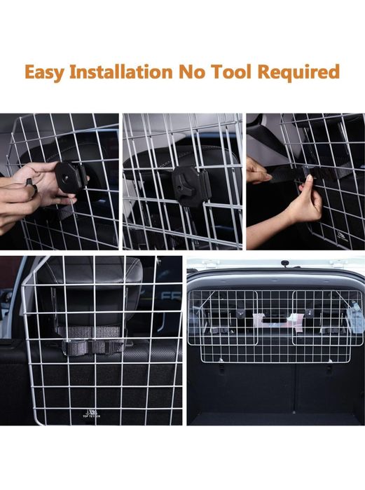 Uniwersalna klatka odgradzająca bagażnik od wnętrza samochodu dla psa