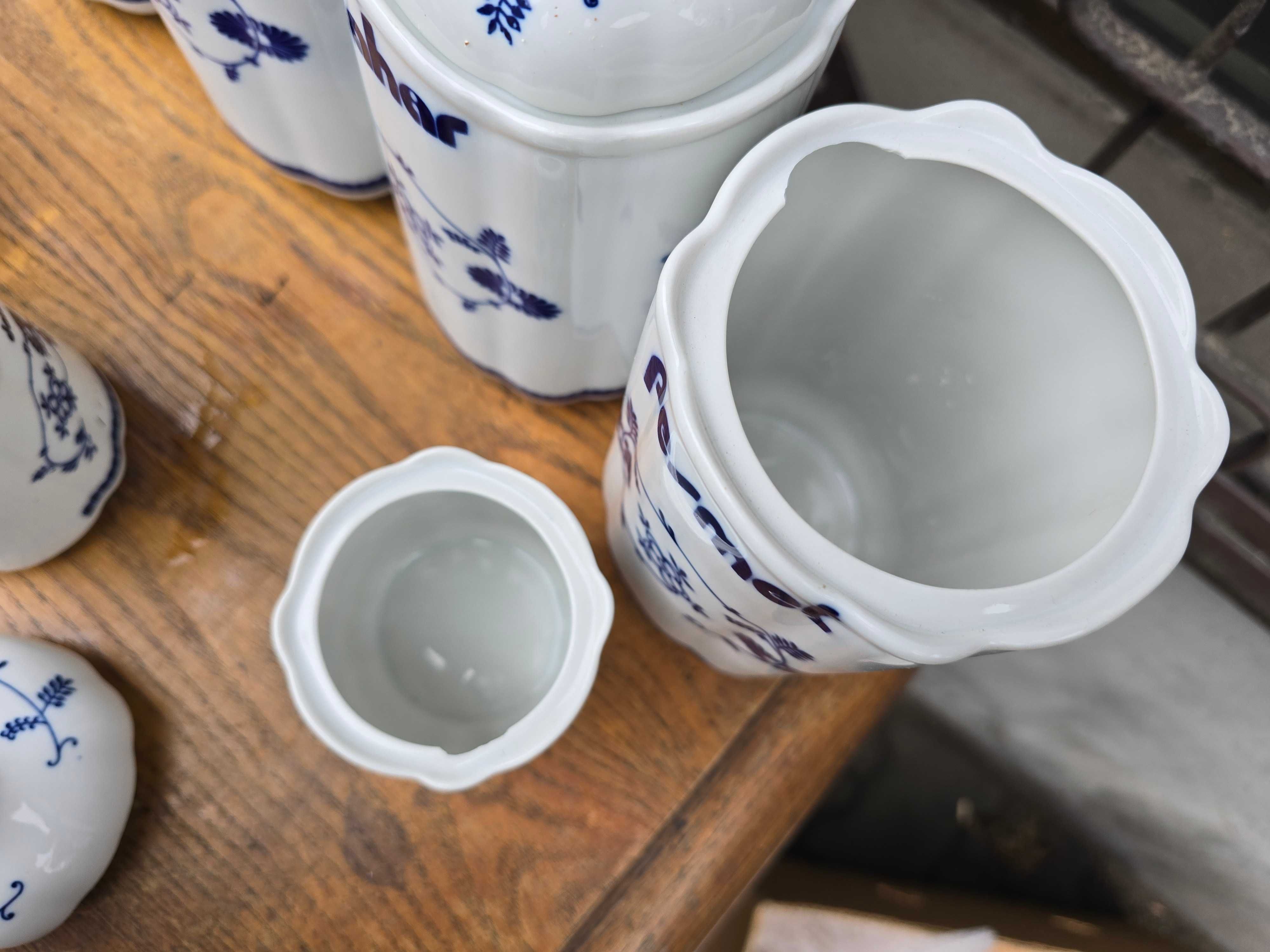 Stare porcelanowe pojemniki na przyprawy wielki zestaw