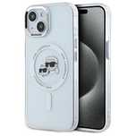 Etui Karl Lagerfeld IML Metal Karl&Choupette Head MagSafe na iPhone 15