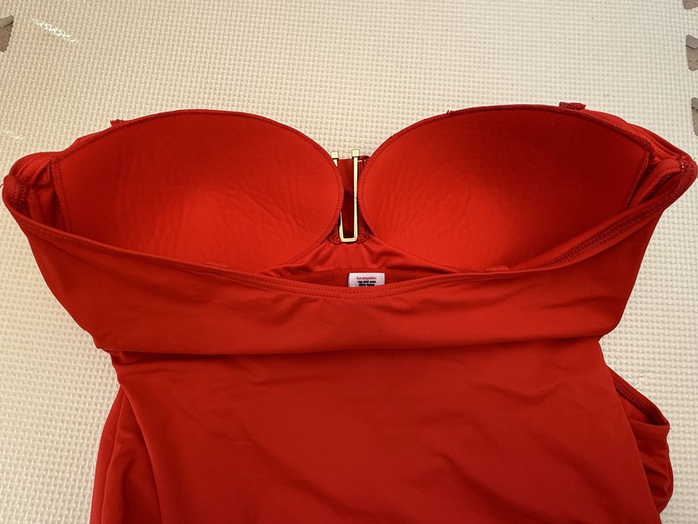 NEXT Czerwony strój kąpielowy jednoczęściowy 46 minimalist chic