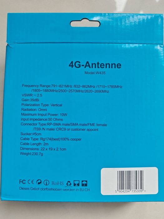 Antena MIMO LTE 4G wzmacniacz sygnału LTE 4G kabel 2m dookólna SMA