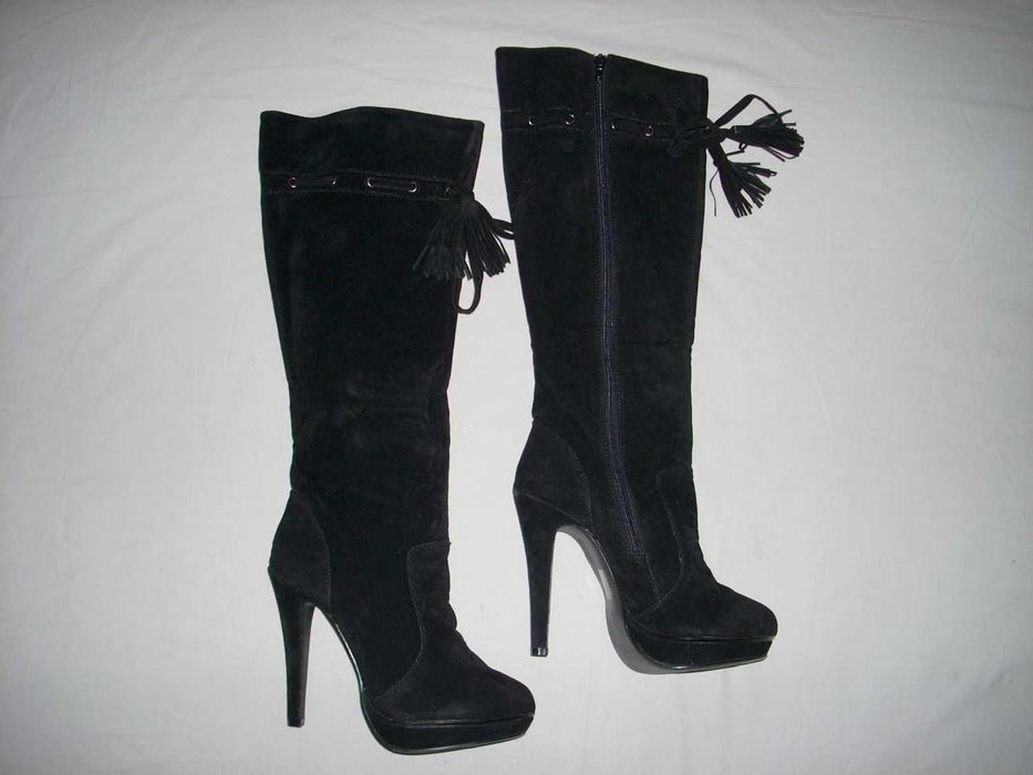 NOWE Kozaki Platformy Zamsz 40 40,5